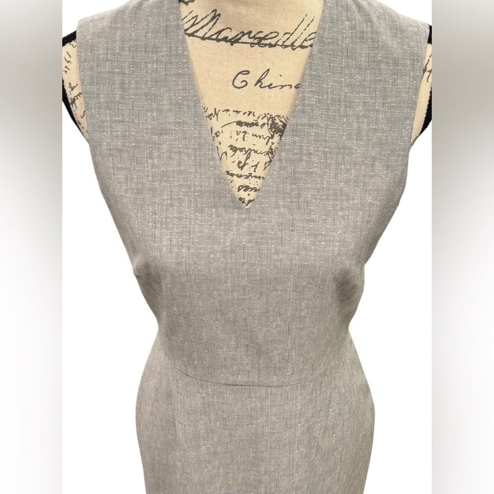 Reiss Thea Sheath Dress Tailored Gray Wool Blend Womens Size 6 - Picture 6 of 15
